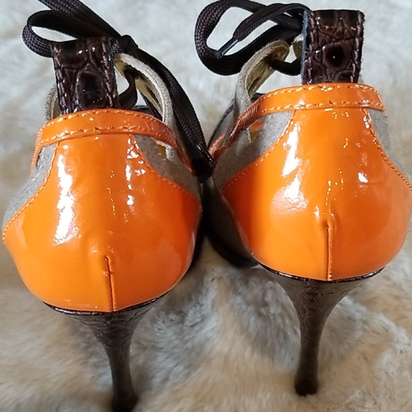 DSQUARED platform brown and orange heels size 39 - Picture 6 of 15